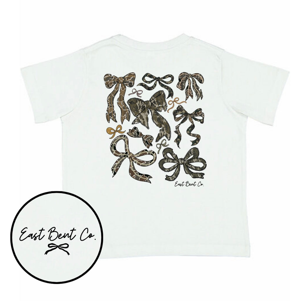 Camo Bows Girls Short Sleeve Shirt