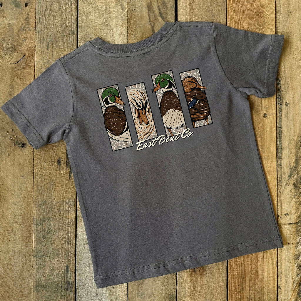 Camo Waterfowl Grid Kids Short Sleeve