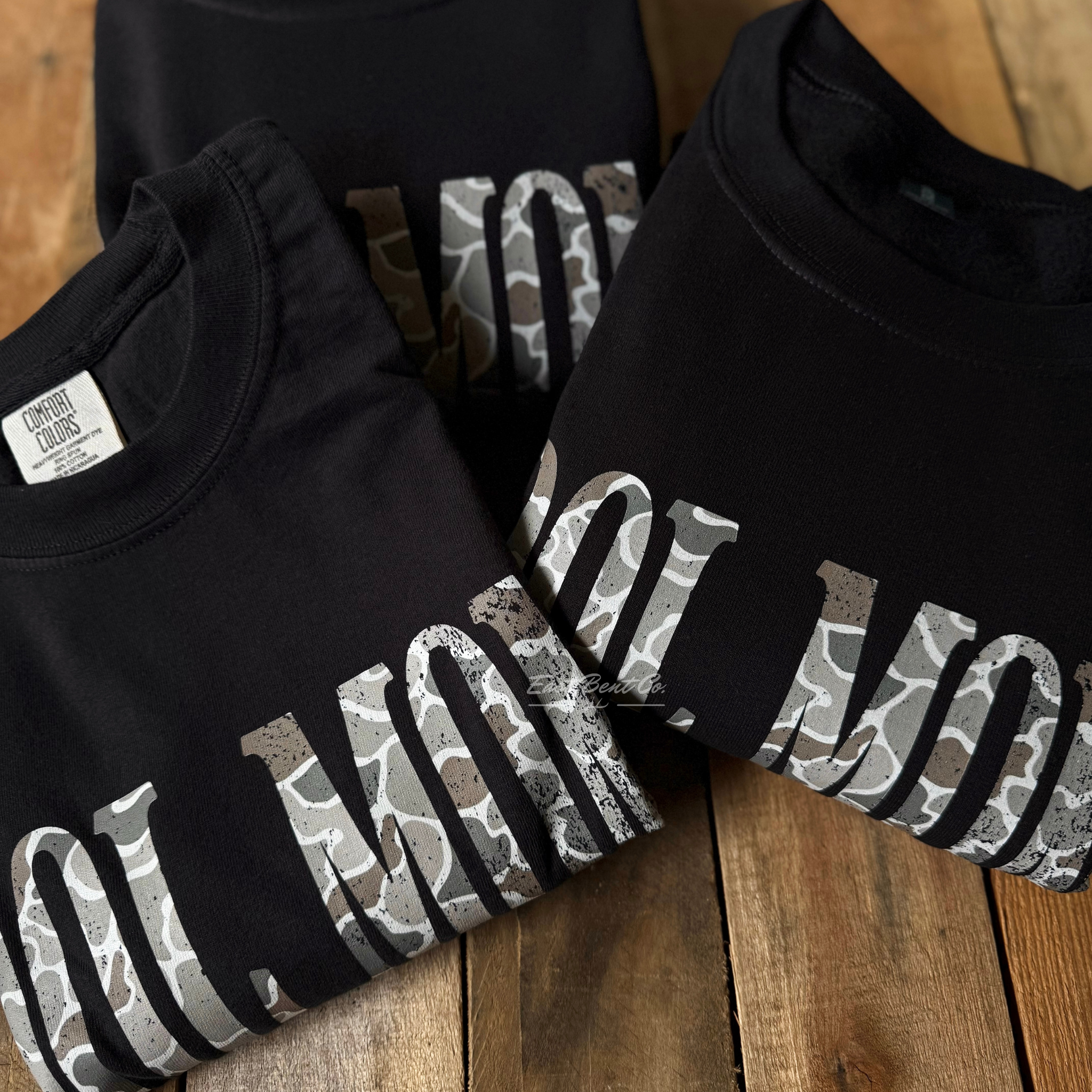 Cool Moms Club Distressed Camo Adult Crewneck Sweatshirt