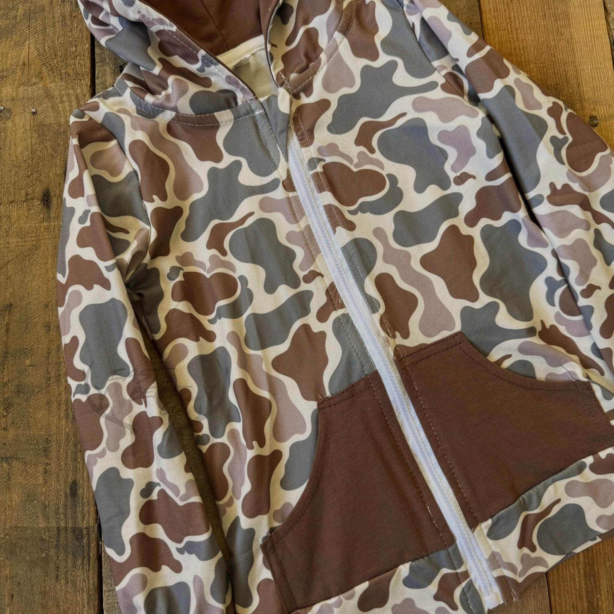 Stone Camo Kids Full-Zip Jacket