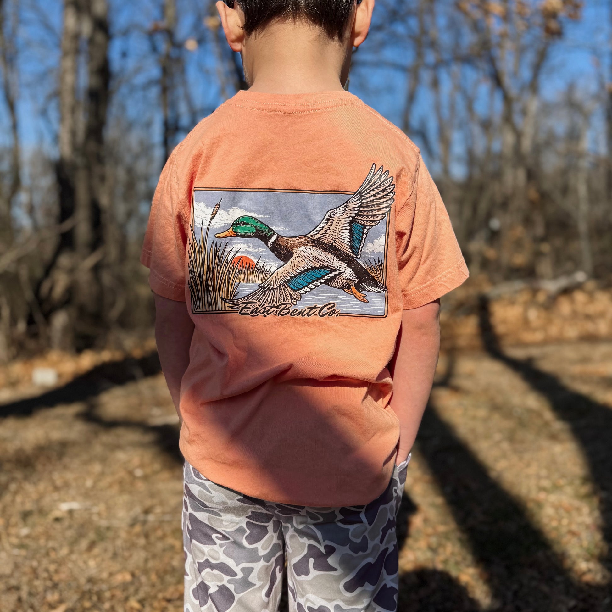 Vintage Mallard Duck Kids Short Sleeve Shirt