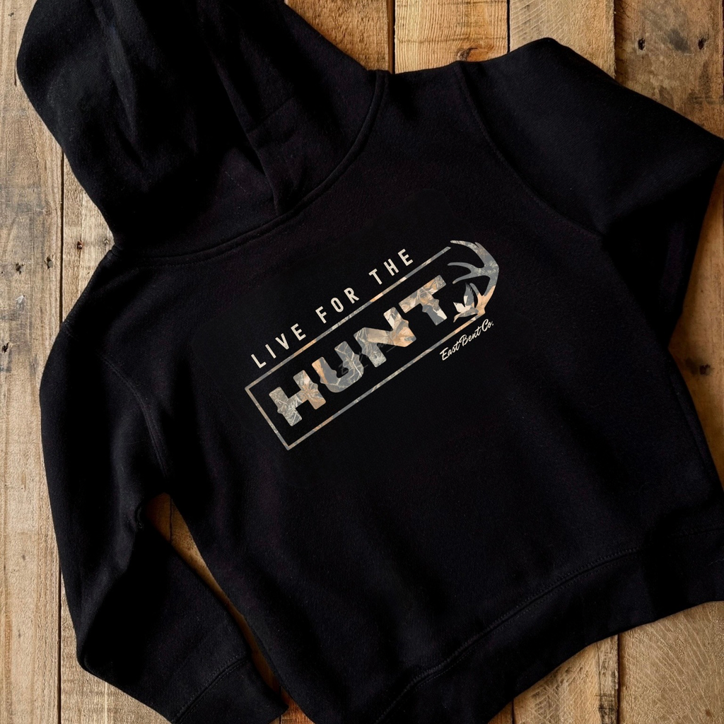 Live For The Hunt Kids Hoodie (Front Design)