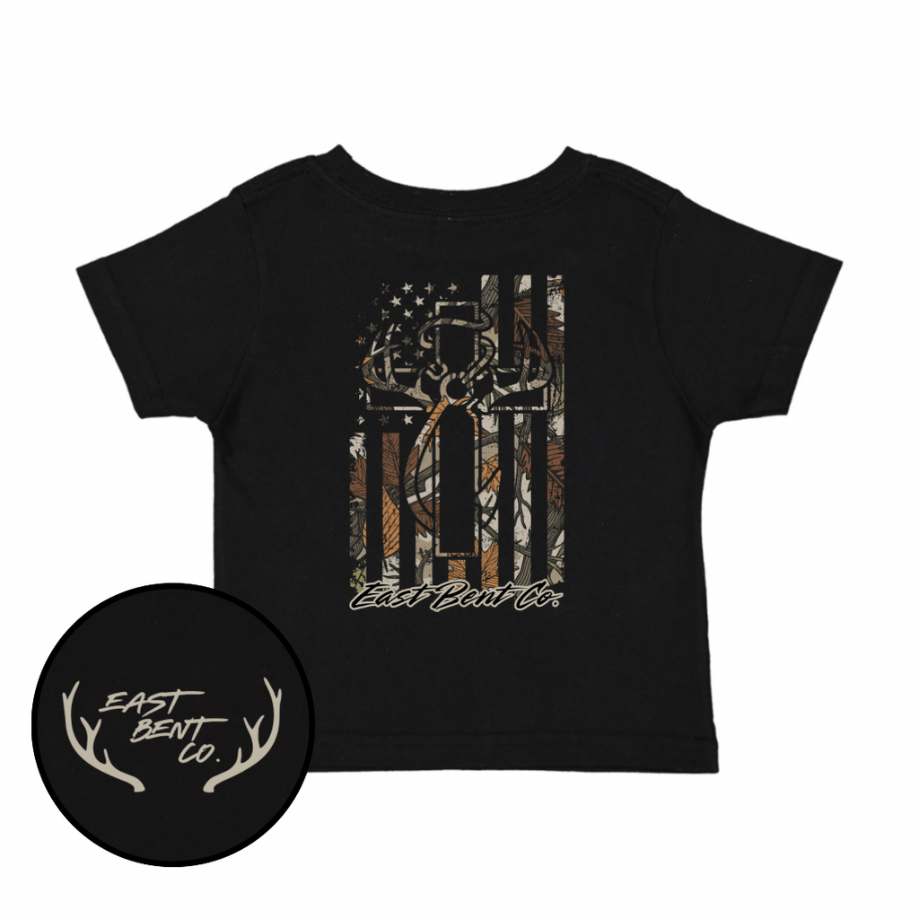 EBC Camo Distressed Hunting Cross Kids Short Sleeve Shirt