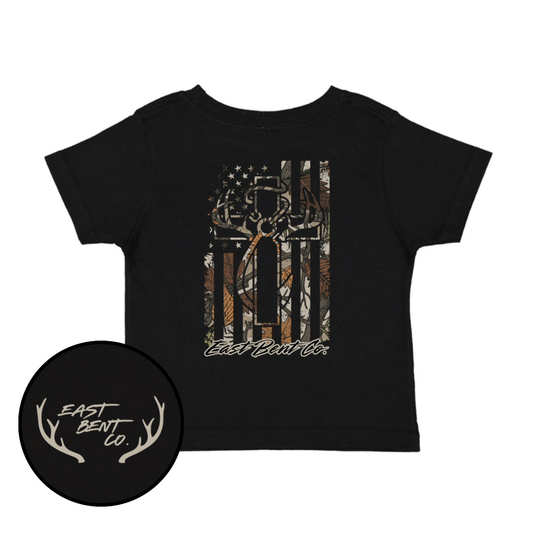 EBC Camo Distressed Hunting Cross Kids Short Sleeve Shirt