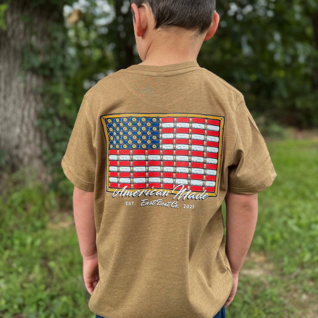 American Made Bullet Flag Kids Short Sleeve Shirt