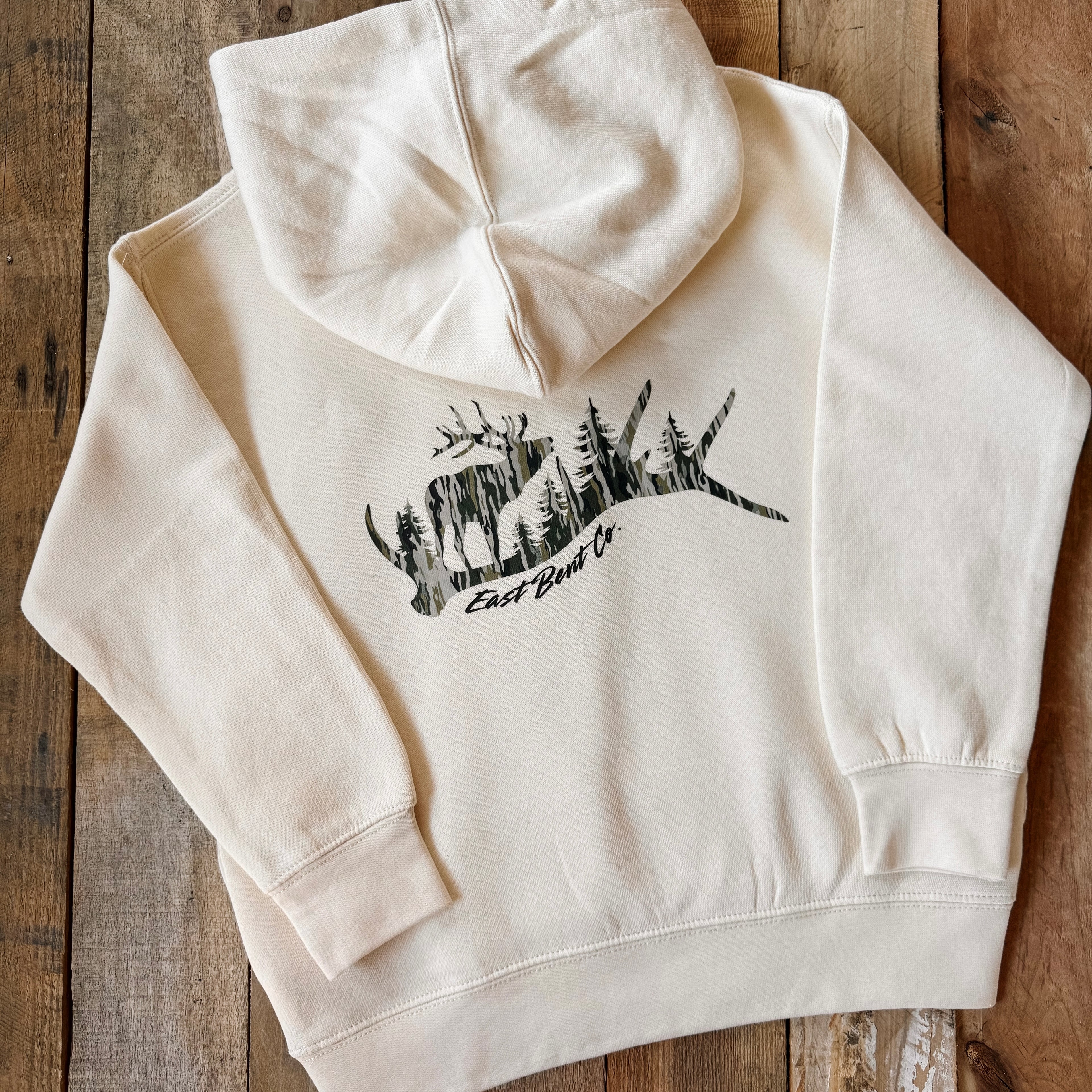 Camo Elk Shed Kids Hoodie