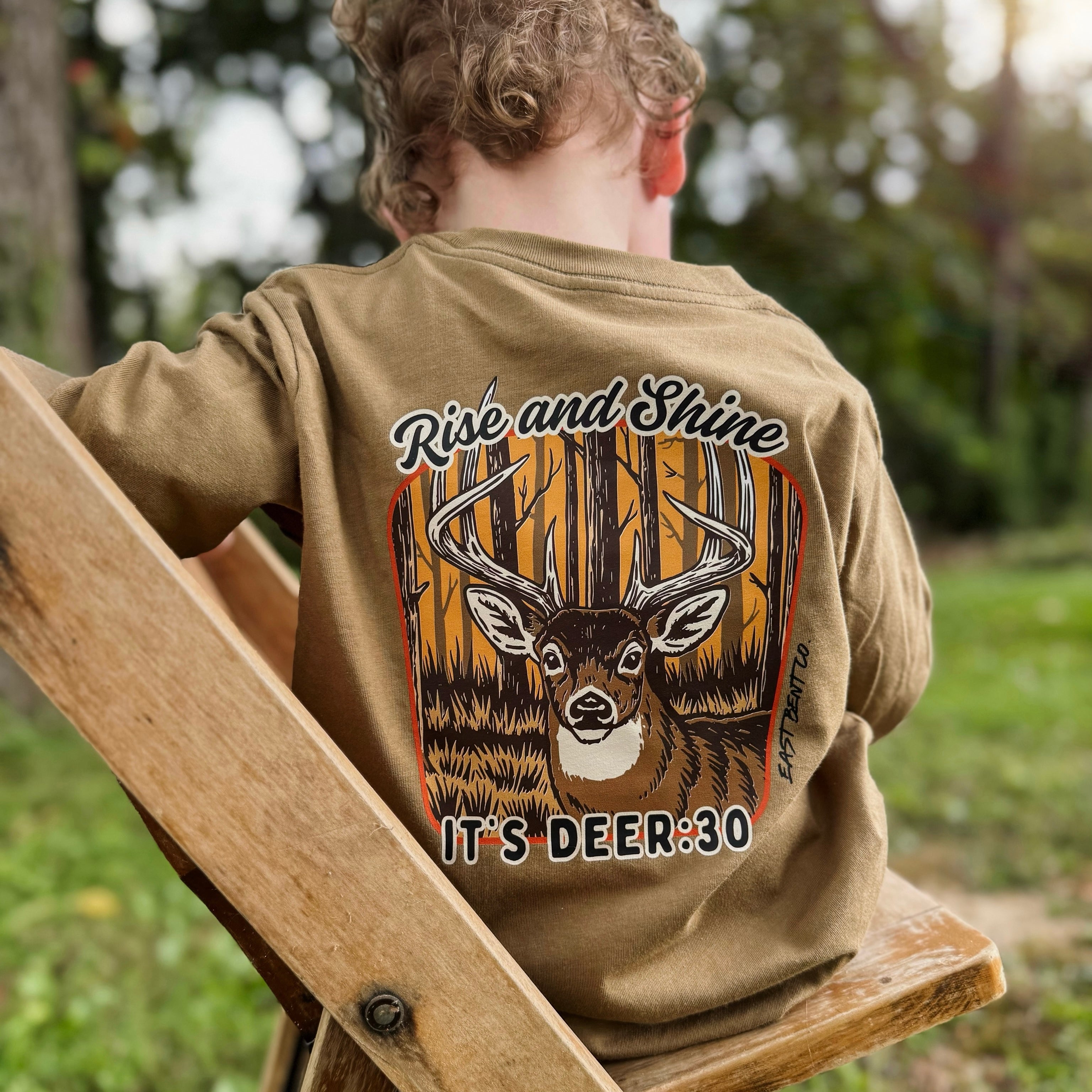 Rise And Shine It’s Deer:30 Kids Long Sleeve Shirt