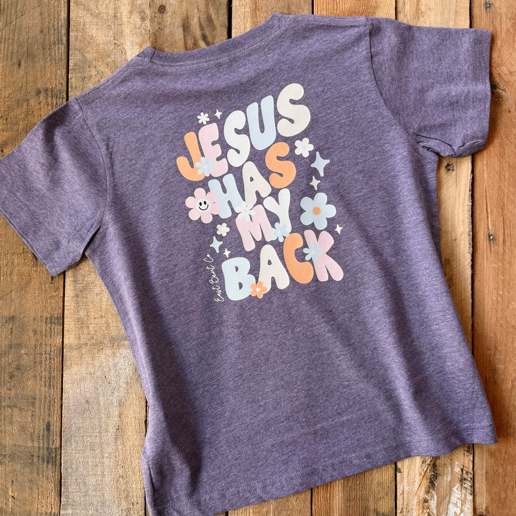 Jesus Has My Back Girls Short Sleeve Shirt