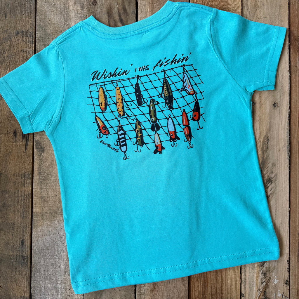 Wishin’ I Was Fishin’ Kids Short Sleeve Shirt