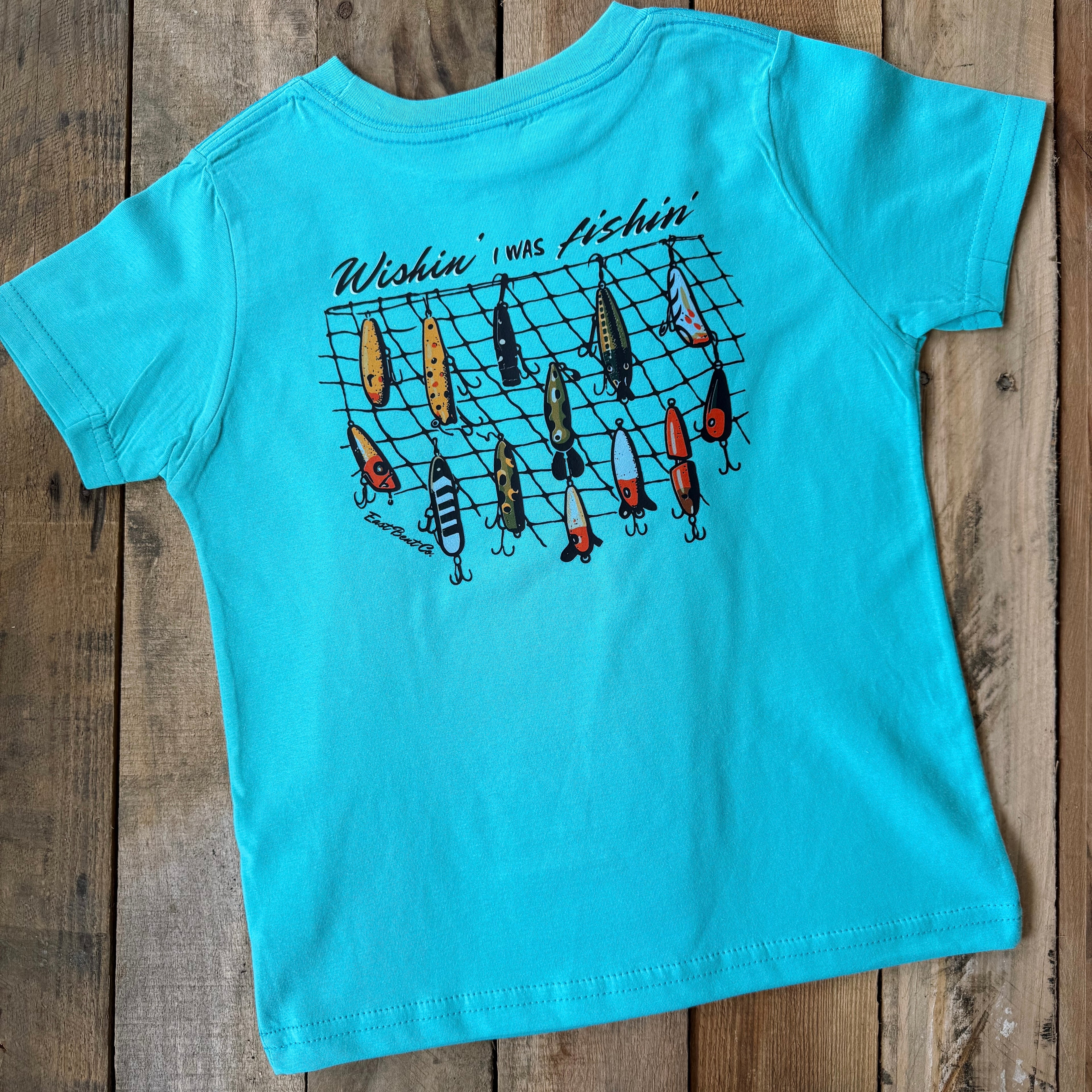 Wishin’ I Was Fishin’ Kids Short Sleeve Shirt