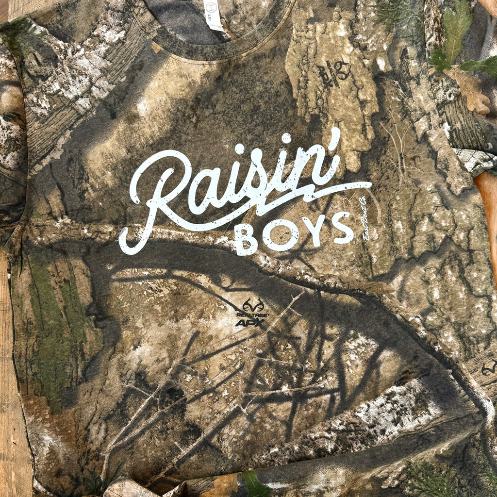 Raisin’ Boys Camo Adult Short Sleeve Shirt