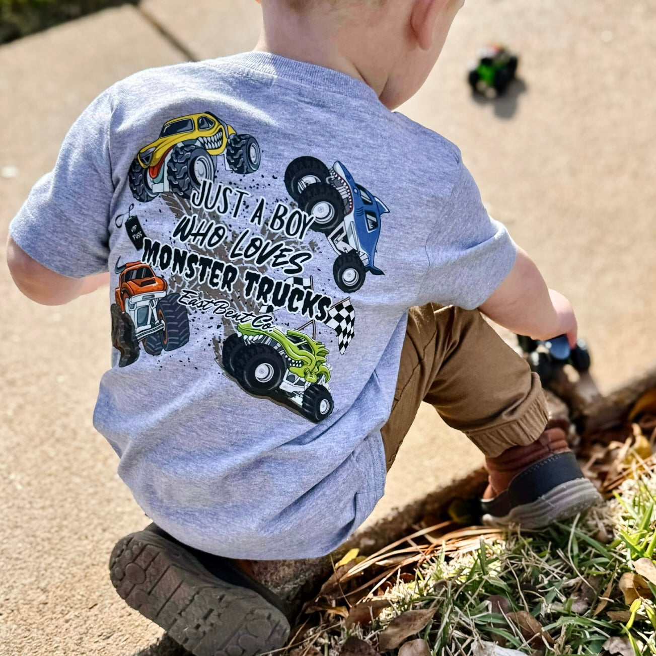 Just A Boy Who Loves Monster Trucks Short Sleeve Shirt