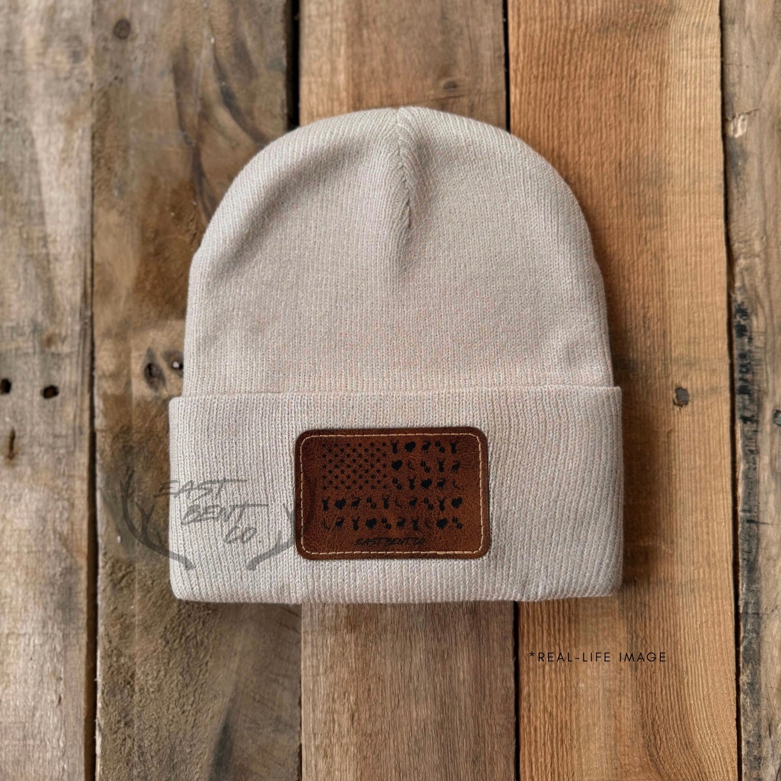 East Bent Co. Toddler Leatherette Patch Beanies