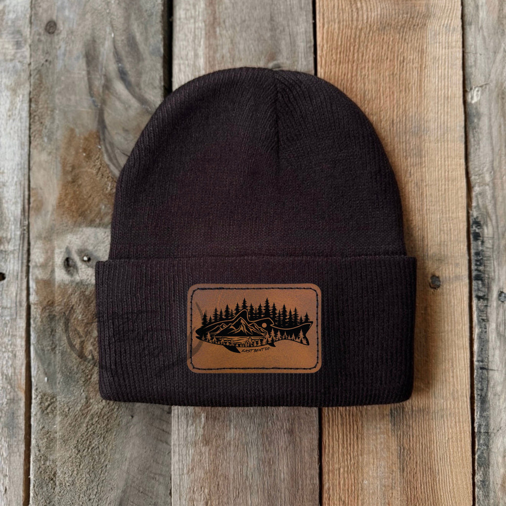 East Bent Co. Toddler Leatherette Patch Beanies