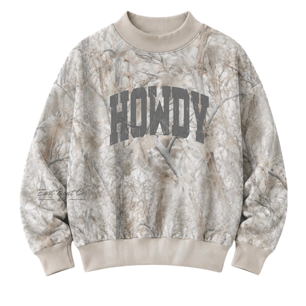 Adult Light Camo Mock Neck Crewneck Sweatshirt