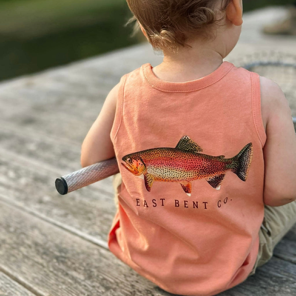 Golden Trout Fish Kids Tank Top