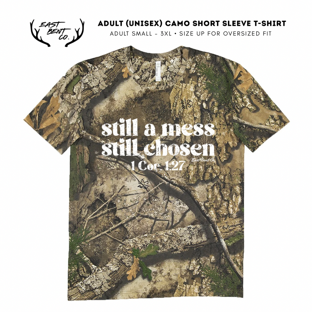 Still A Mess Still Chosen Camo Adult Short Sleeve Shirt