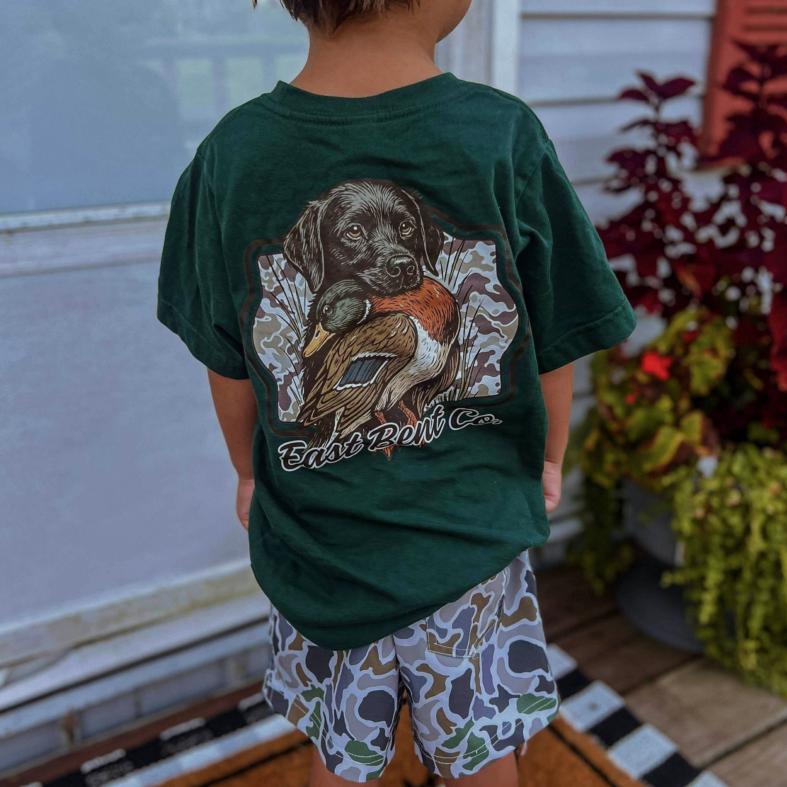 Camo Black Lab Duck Hunting Short Sleeve Shirt