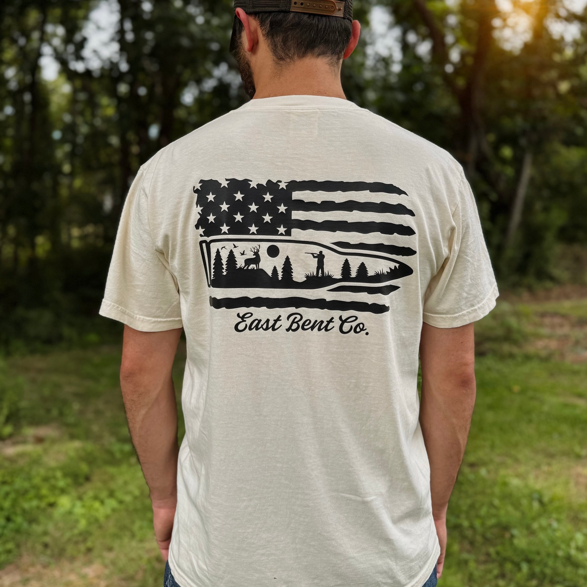 Deer Hunting Flag Adult Short Sleeve Shirt