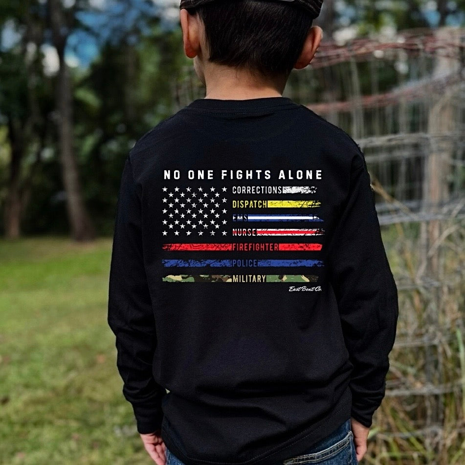 No One Fights Alone Kids Long Sleeve Shirt