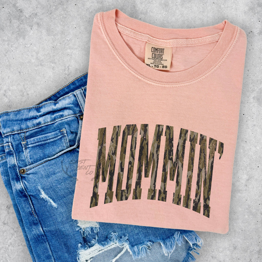 Distressed Mommin’ Camo Adult Short Sleeve Shirt
