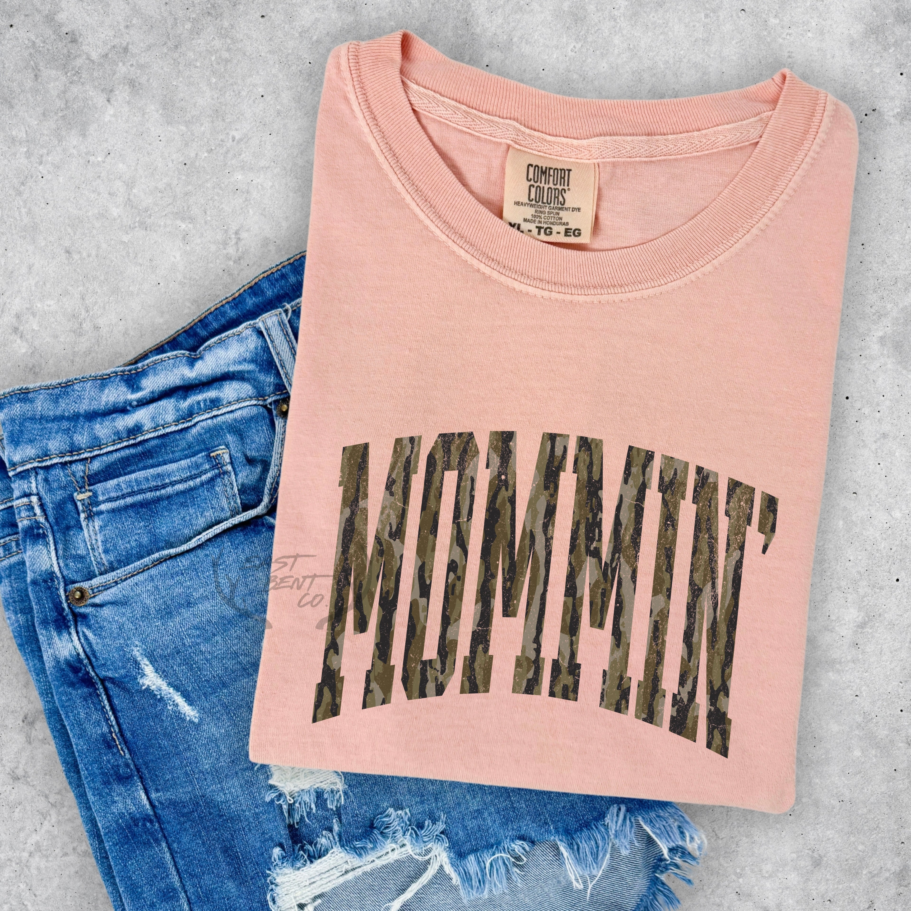 Distressed Mommin’ Camo Adult Short Sleeve Shirt