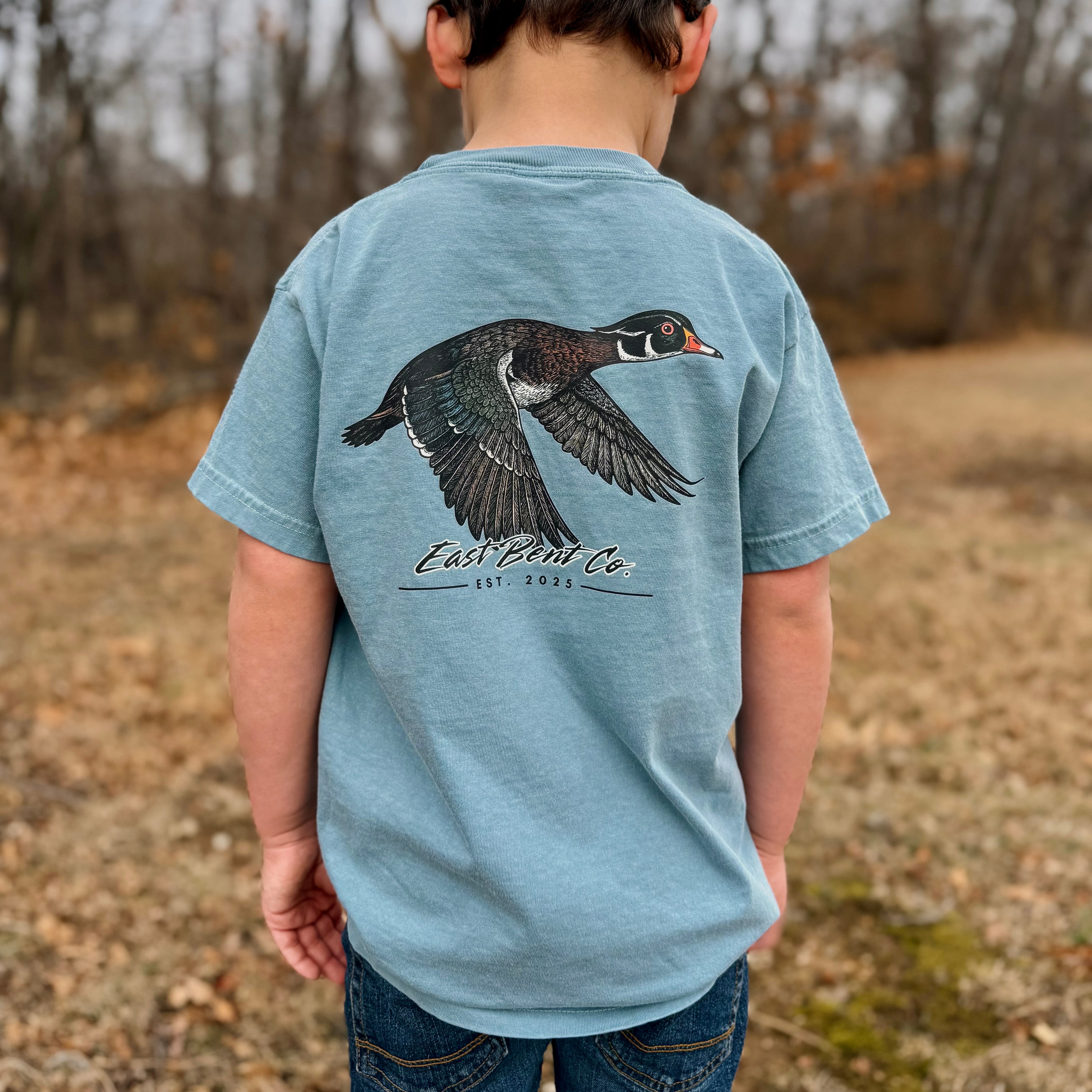 Vintage Wood Duck Youth Comfort Colors Short Sleeve Shirt