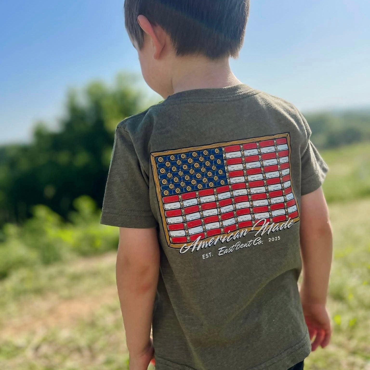 American Made Bullet Flag Kids Short Sleeve Shirt