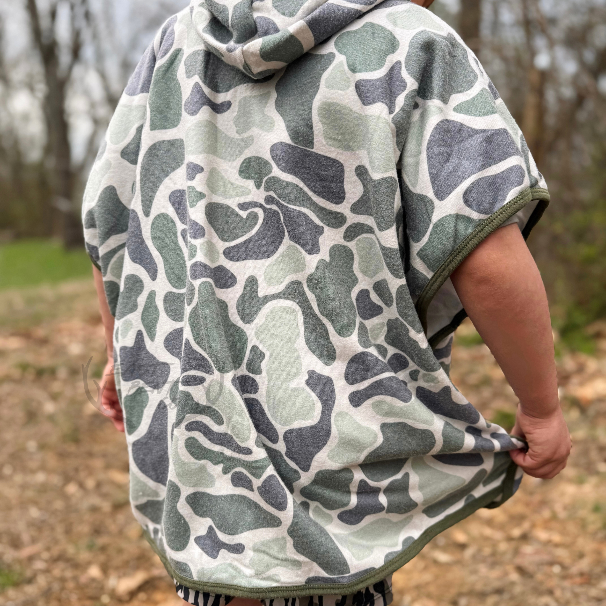 Old School Camo Toddler Pullover Hooded Towel