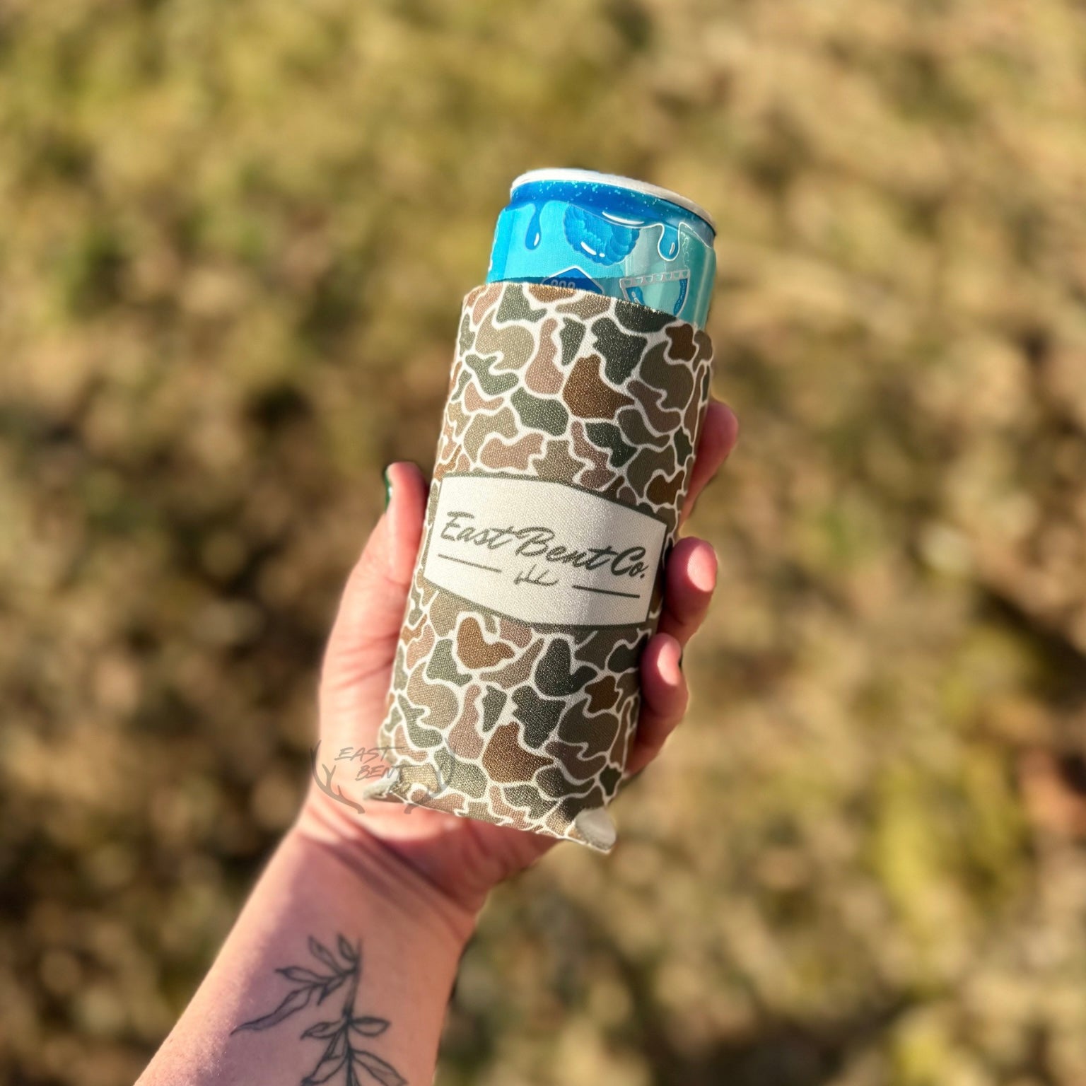 East Bent Co. Camo Slim Can Cooler