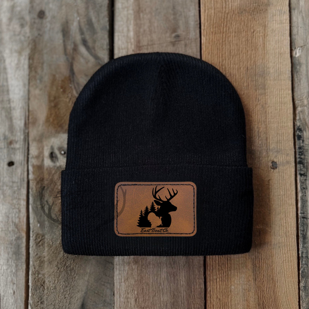 East Bent Co. Toddler Leatherette Patch Beanies