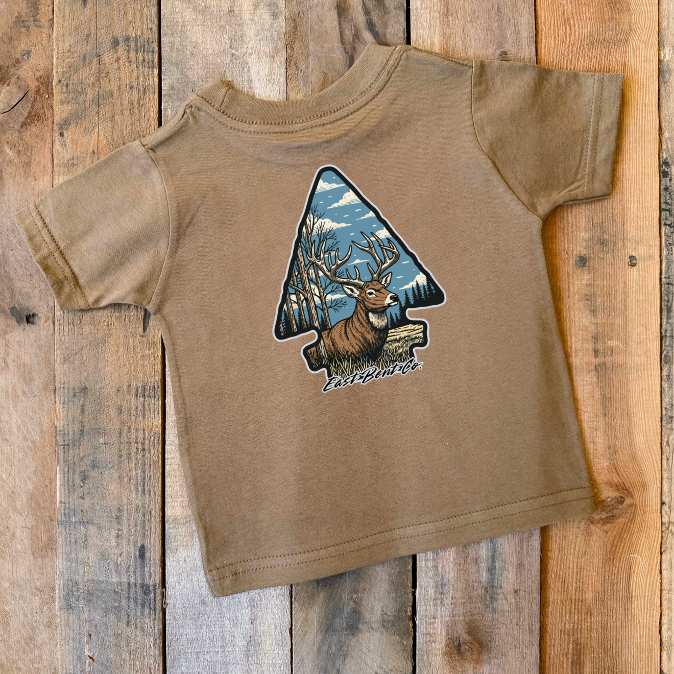 Deer Hunting Arrowhead Kids Short Sleeve Shirt