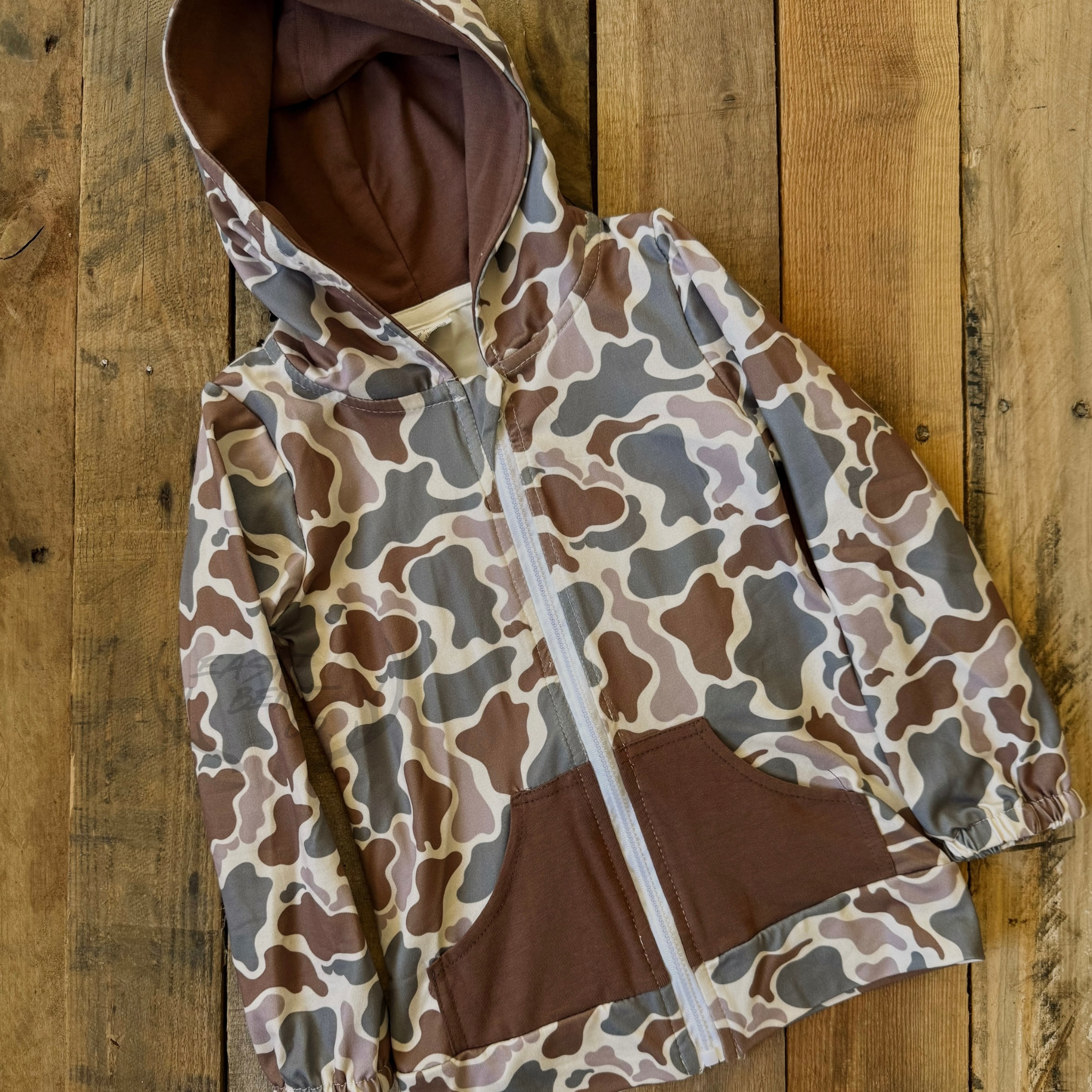 Stone Camo Kids Full-Zip Jacket