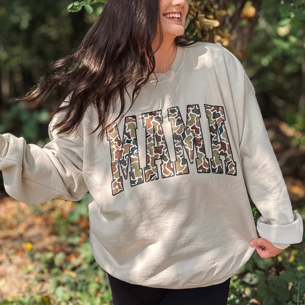 Southern Camo Mama Adult Crewneck Sweatshirt